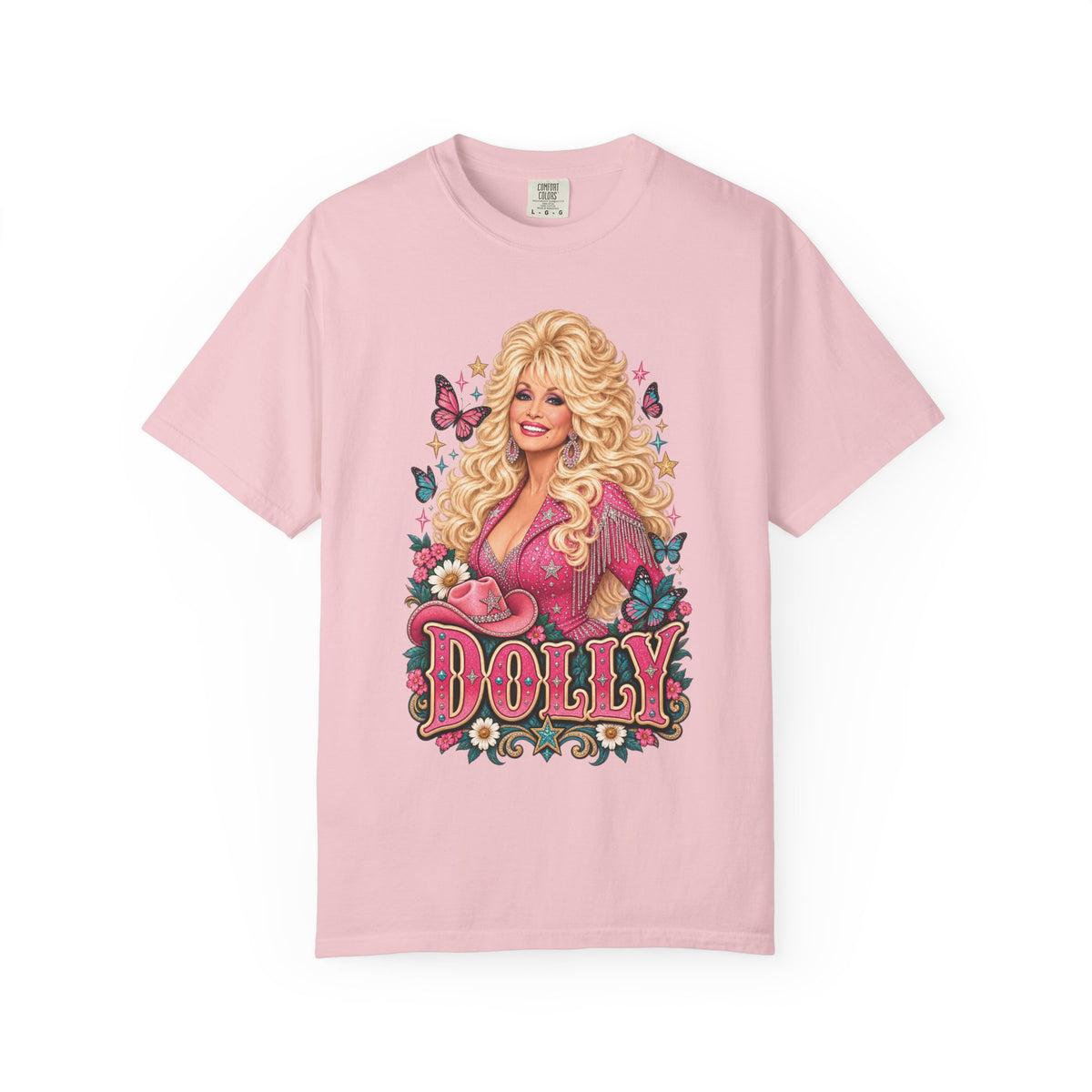 Graphic T-Shirt — Retro Floral 'DOLLY' Portrait Tee