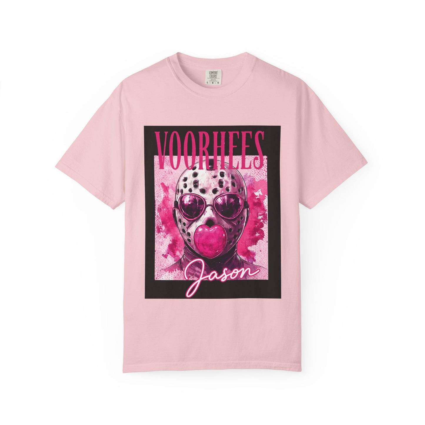 Jason Horror Mask T-Shirt — Pink Voorhees Graphic Tee