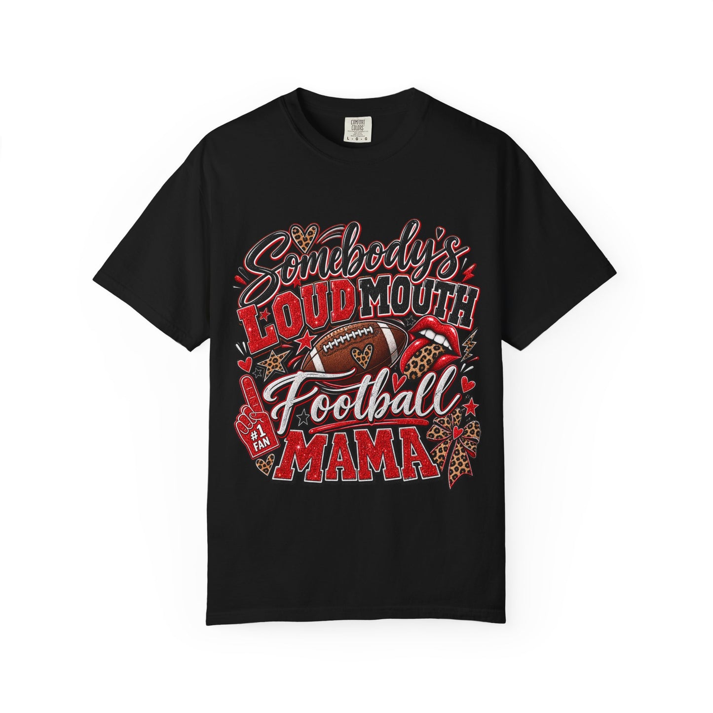 Football Mama T-Shirt — "Somebody's Loud Mouth Football Mama" Graphic Tee