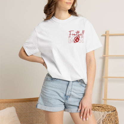 Football Mom T-Shirt — Retro Red Football Mom Tee