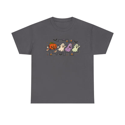 Halloween Ghosts & Pumpkin T‑Shirt — Cute Retro Spooky Graphic Tee