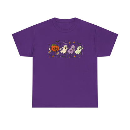 Halloween Ghosts & Pumpkin T‑Shirt — Cute Retro Spooky Graphic Tee