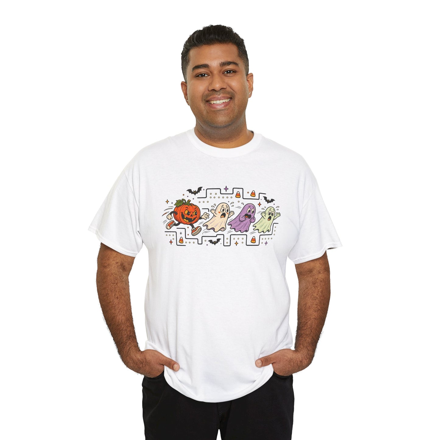 Halloween Ghosts & Pumpkin T‑Shirt — Cute Retro Spooky Graphic Tee