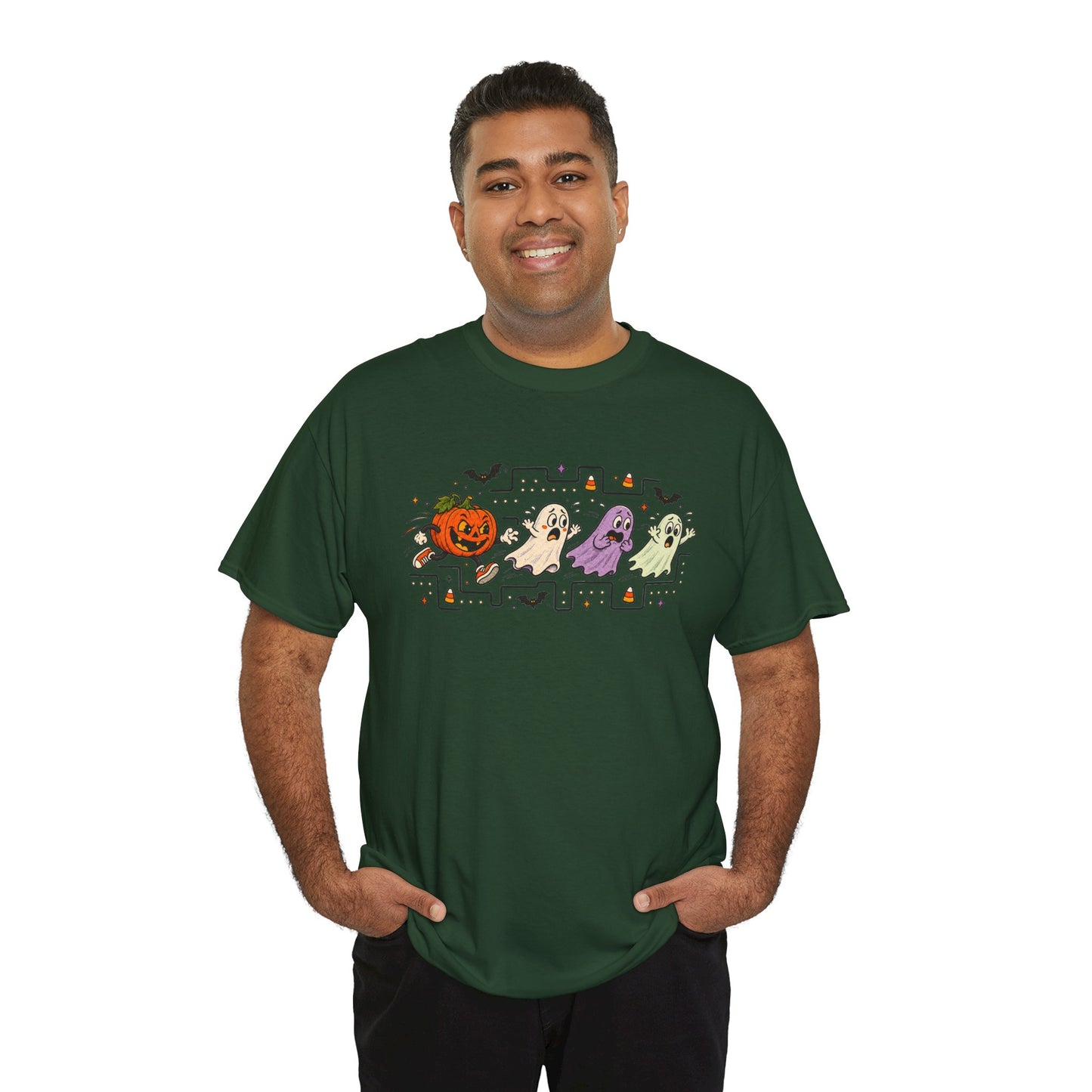 Halloween Ghosts & Pumpkin T‑Shirt — Cute Retro Spooky Graphic Tee