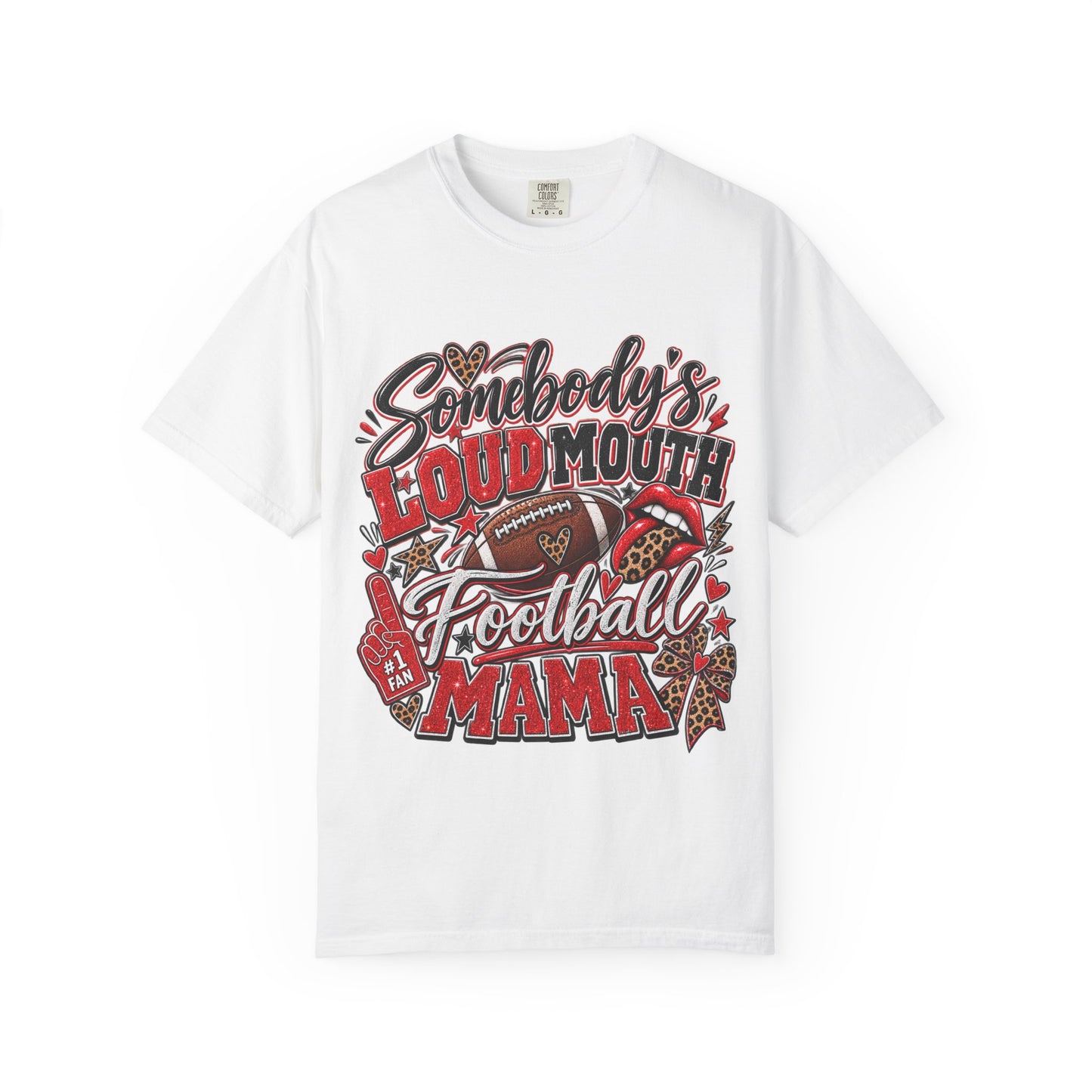 Football Mama T-Shirt — "Somebody's Loud Mouth Football Mama" Graphic Tee