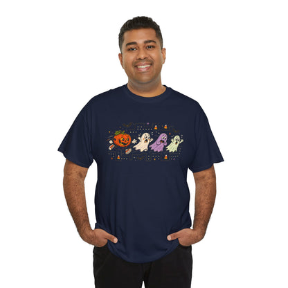 Halloween Ghosts & Pumpkin T‑Shirt — Cute Retro Spooky Graphic Tee