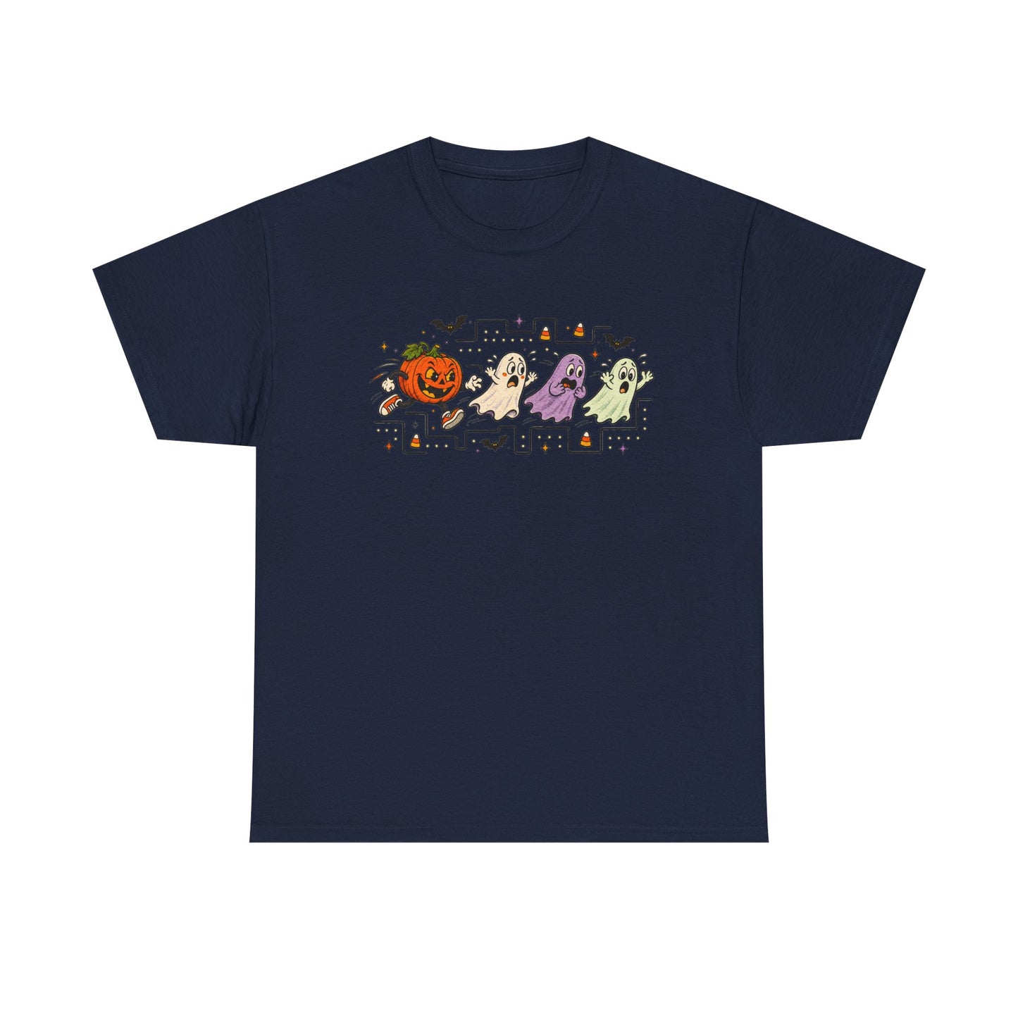 Halloween Ghosts & Pumpkin T‑Shirt — Cute Retro Spooky Graphic Tee