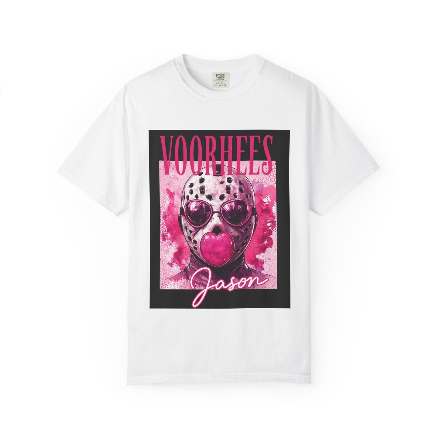 Jason Horror Mask T-Shirt — Pink Voorhees Graphic Tee