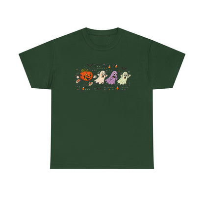 Halloween Ghosts & Pumpkin T‑Shirt — Cute Retro Spooky Graphic Tee