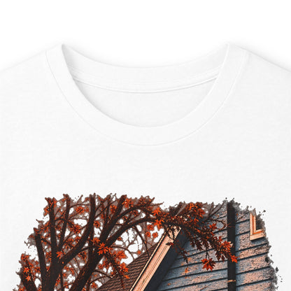 Long Sleeve Horror Movie Tee — Iconic Car & House Scene Graphic T-Shirt