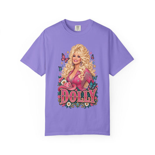 Graphic T-Shirt — Retro Floral 'DOLLY' Portrait Tee