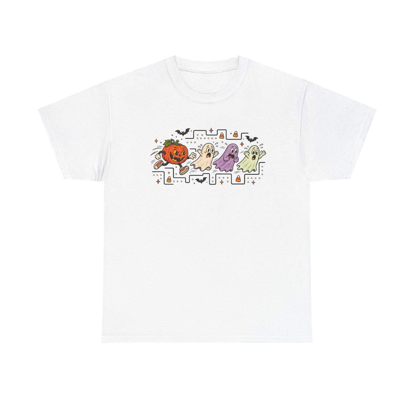 Halloween Ghosts & Pumpkin T‑Shirt — Cute Retro Spooky Graphic Tee