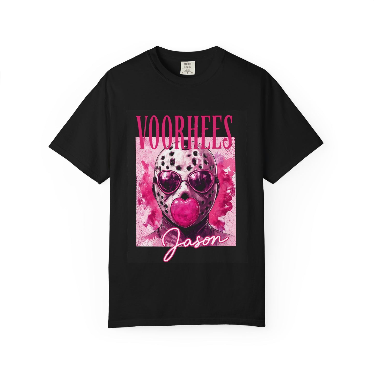 Jason Horror Mask T-Shirt — Pink Voorhees Graphic Tee