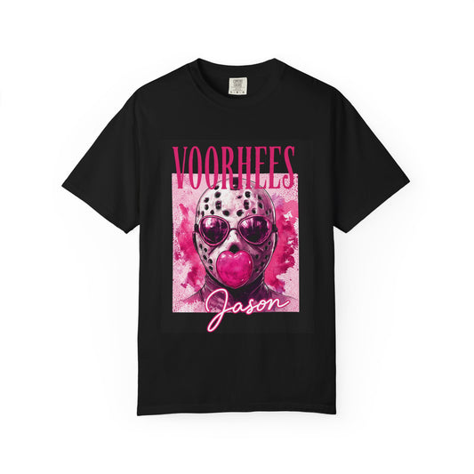 Jason Horror Mask T-Shirt — Pink Voorhees Graphic Tee